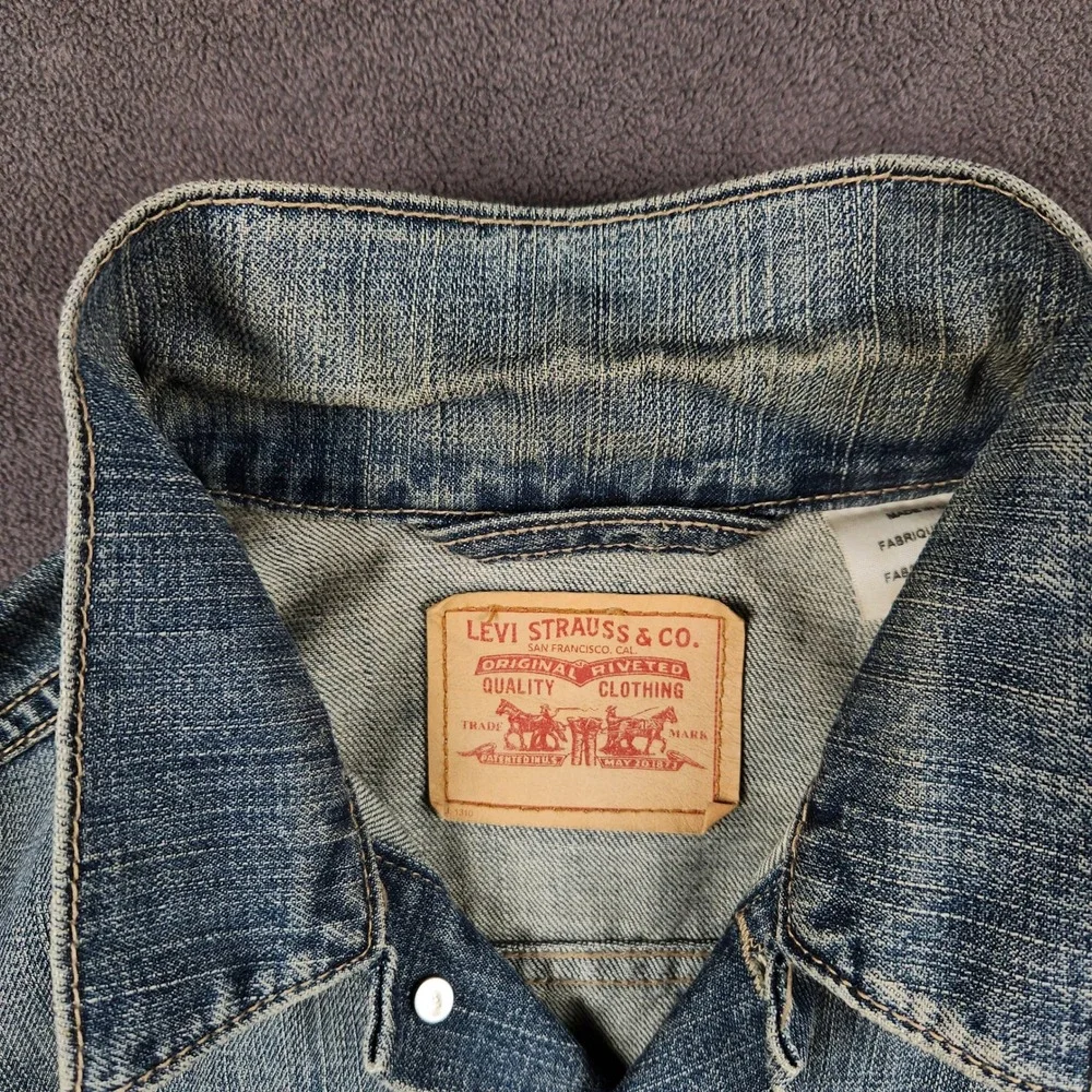 Levis Regular Fit Trucker Jacket Mens XL Blue Medium Wash 100% Cotton - Picture 4 of 13